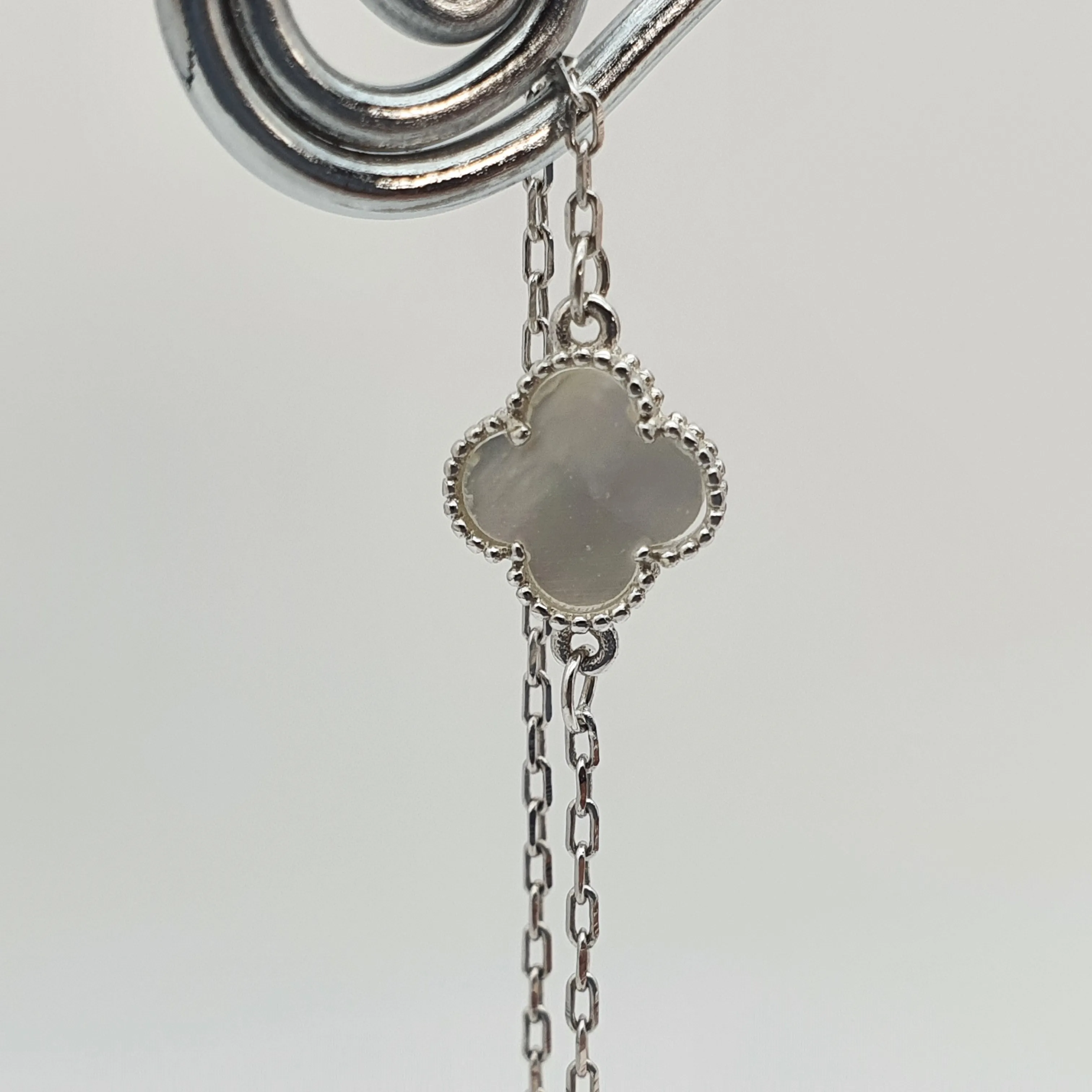 Clover Mother of Pearl & Freshwater Pearl Earrings, Sterling Silver