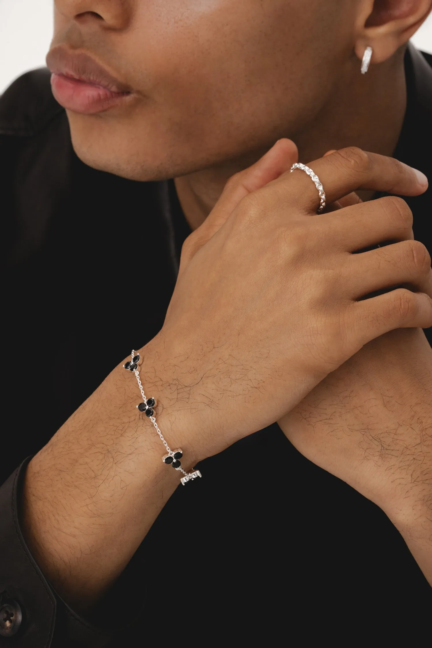 Como Link Bracelet  - Silver Onyx