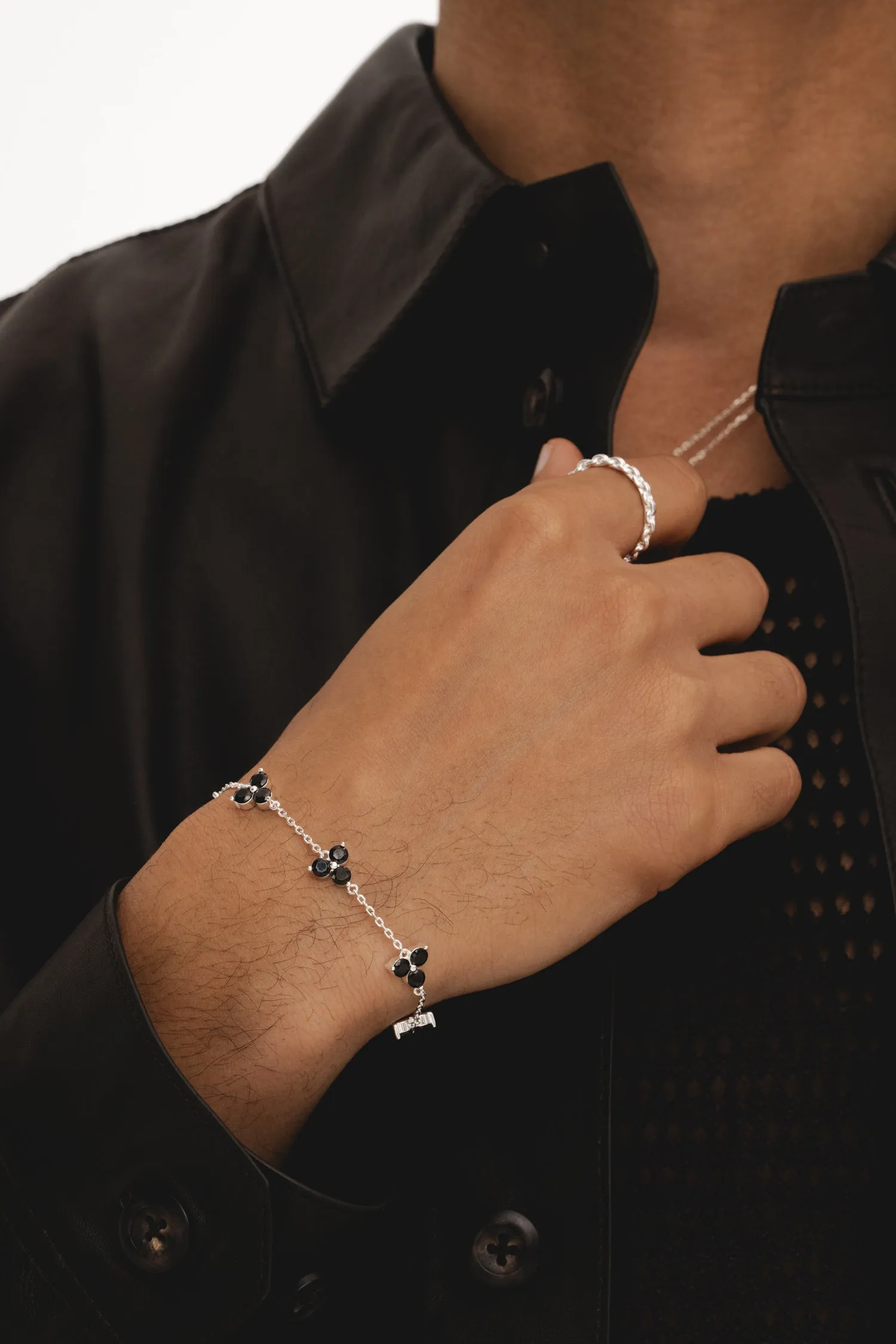 Como Link Bracelet  - Silver Onyx