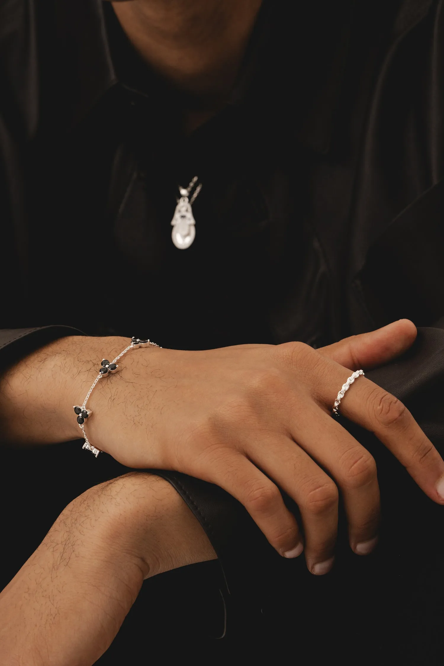Como Link Bracelet  - Silver Onyx