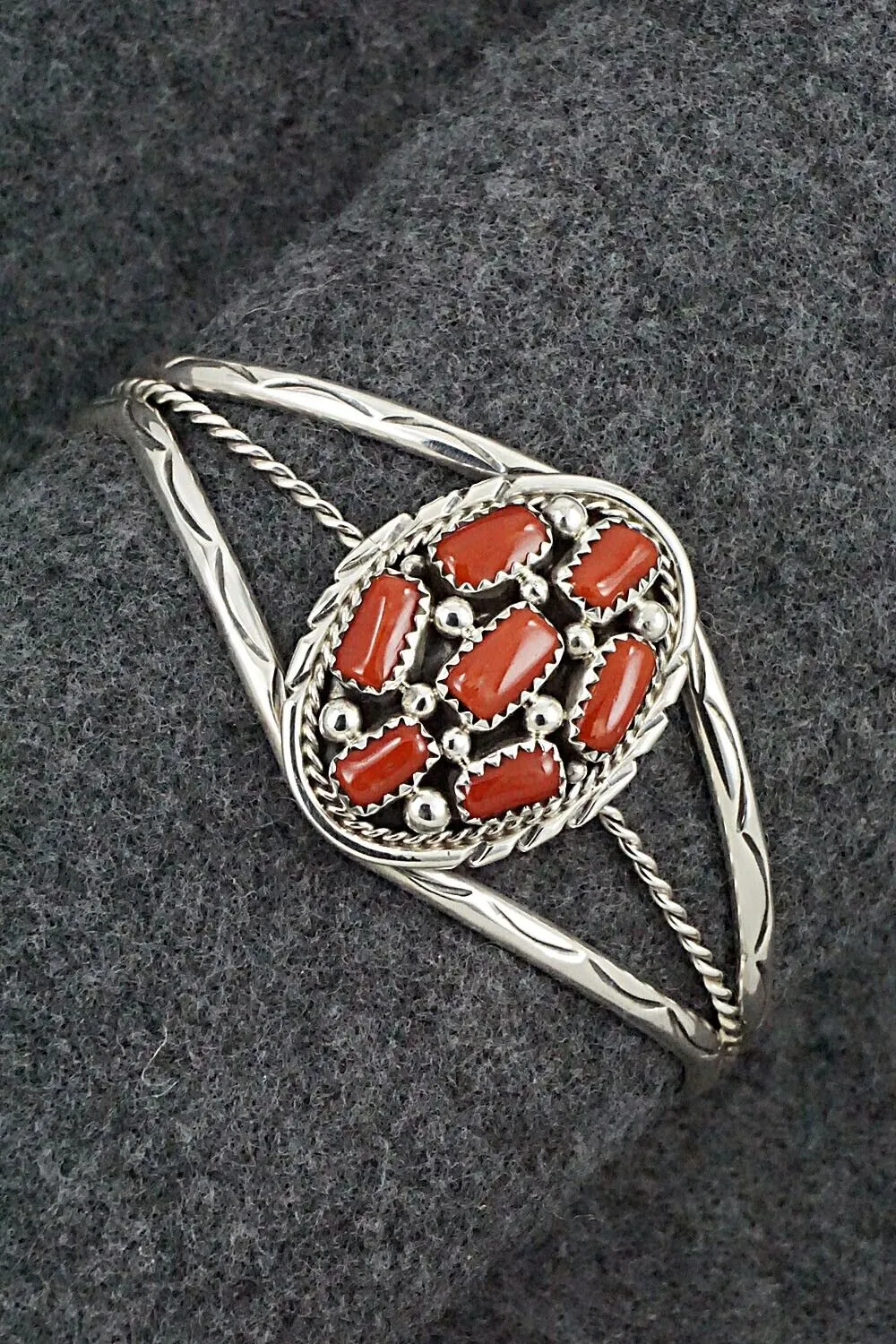 Coral & Sterling Silver Bracelet - Melvin Chee