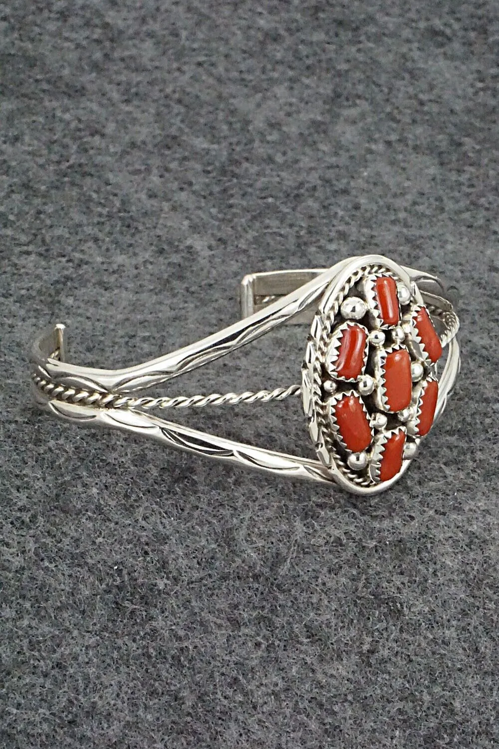 Coral & Sterling Silver Bracelet - Melvin Chee
