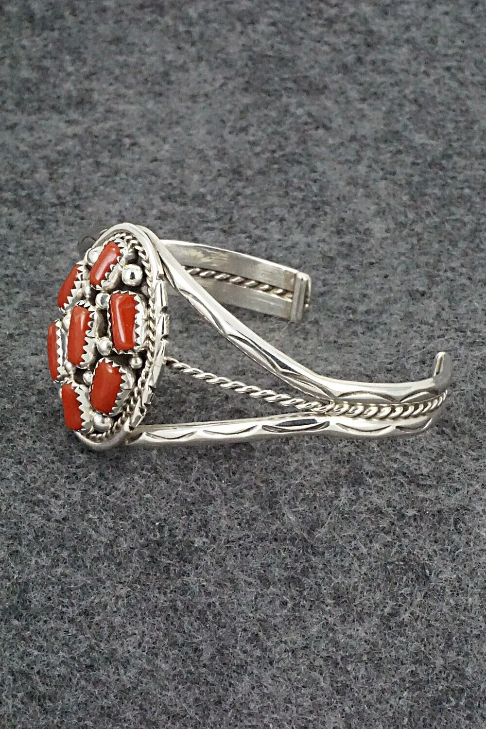 Coral & Sterling Silver Bracelet - Melvin Chee