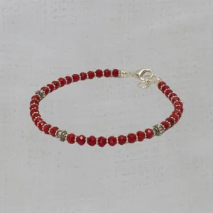 Coral and Silver Bracelet