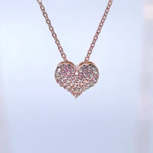 CZ Dainty Shimmering Heart Necklace , Wedding Necklace, Bride to be, Valentine's Day Gift For Her, Galentine's Day,  Statement Necklace Cz