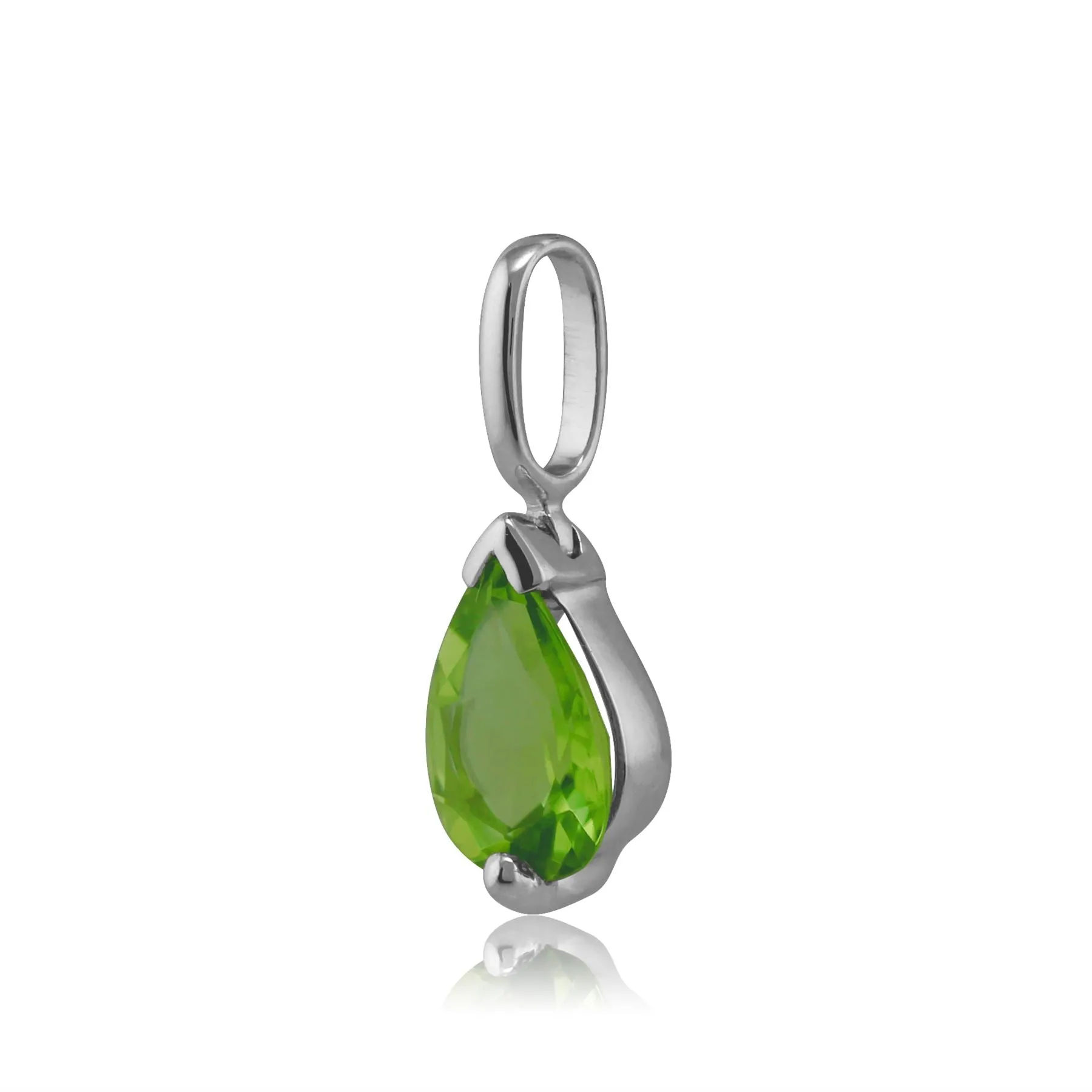 Damen 375 Gold 9ct Gold Birne Peridot Klassische Klaue Anhänger Set Grün 45cm