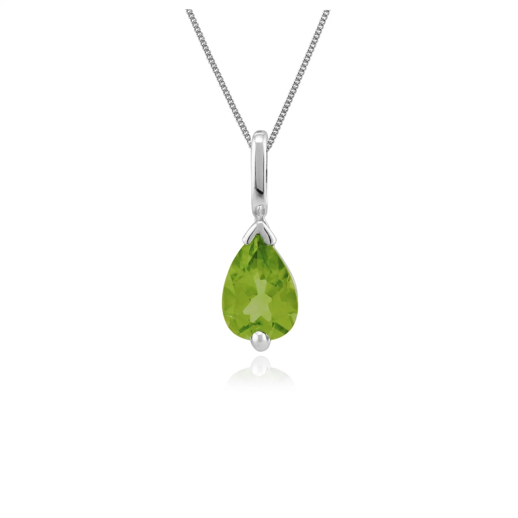 Damen 375 Gold 9ct Gold Birne Peridot Klassische Klaue Anhänger Set Grün 45cm