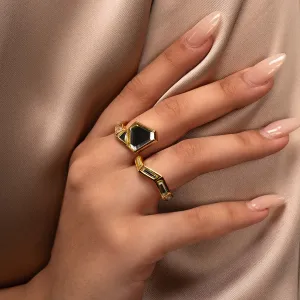 Dazzle Two-Finger Snake Ring