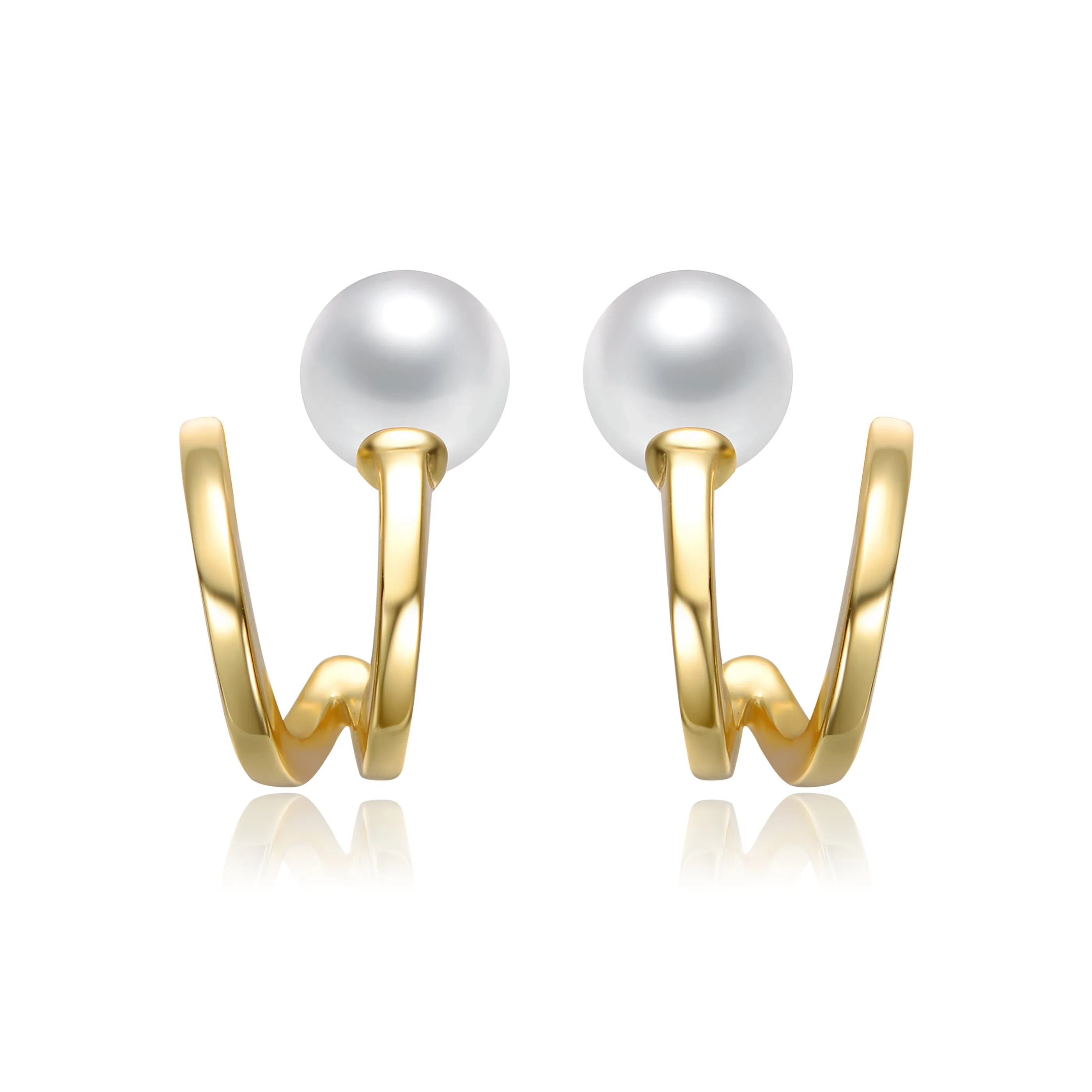 Delphine Pearl Curved Earrings