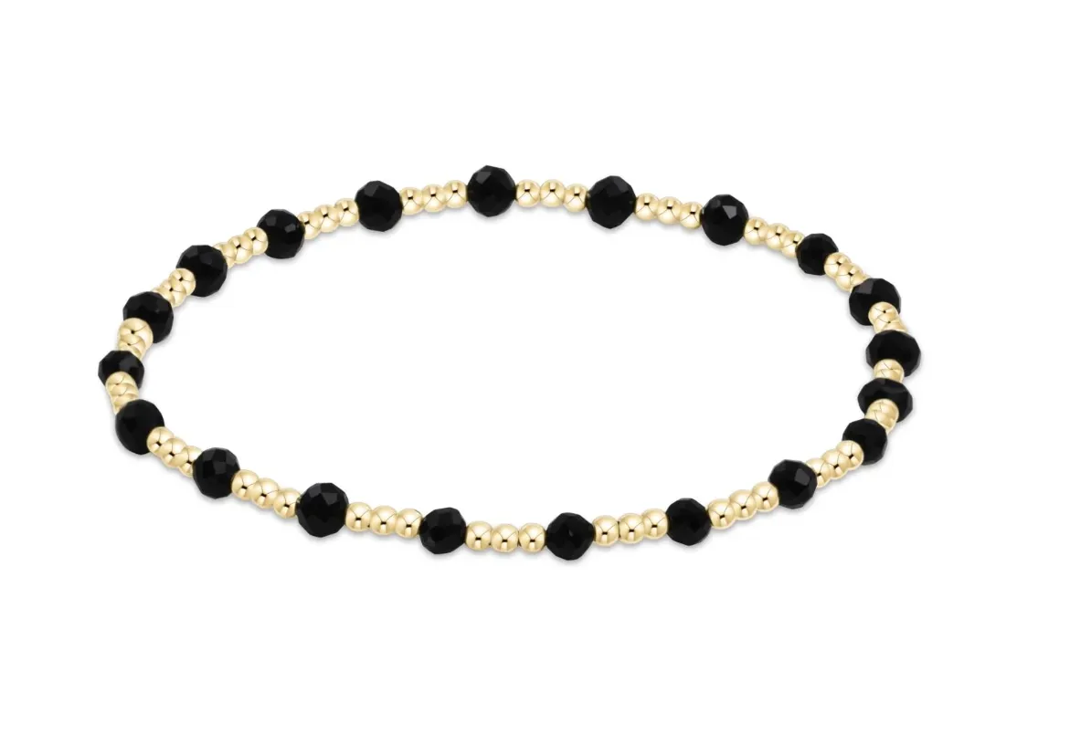 E Newton Extends Gold Sincerity 3mm Faceted Onyx