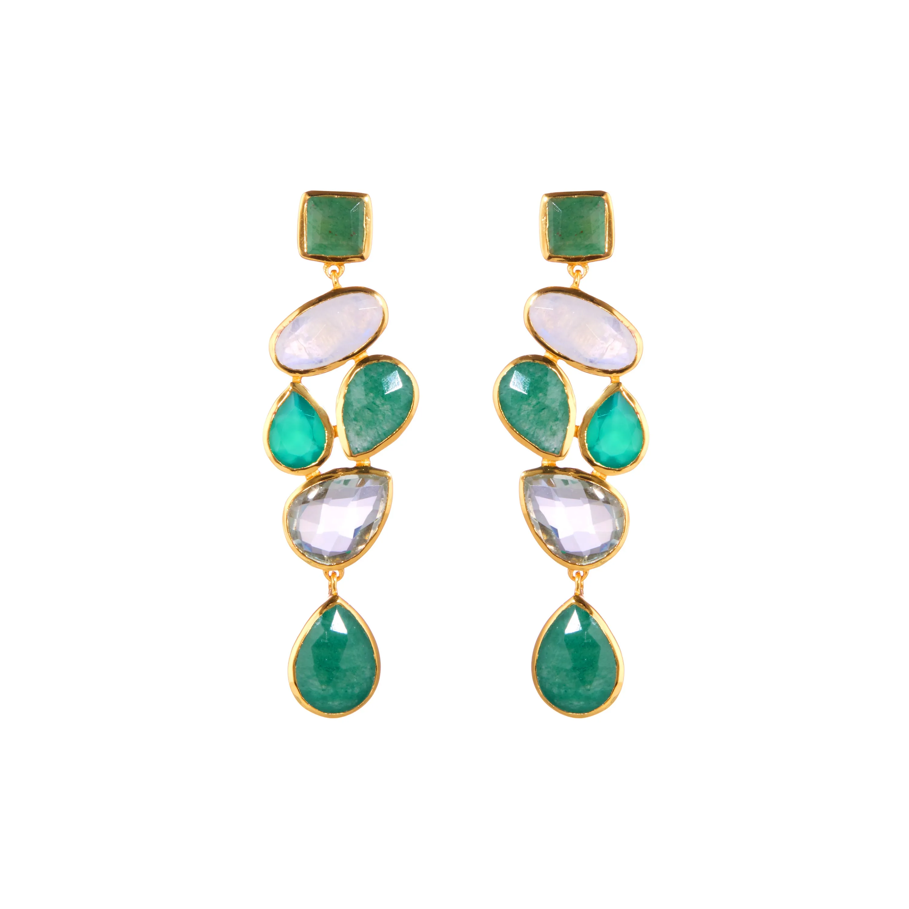 Earrings - Chandelier in Greens