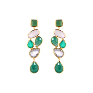 Earrings - Chandelier in Greens