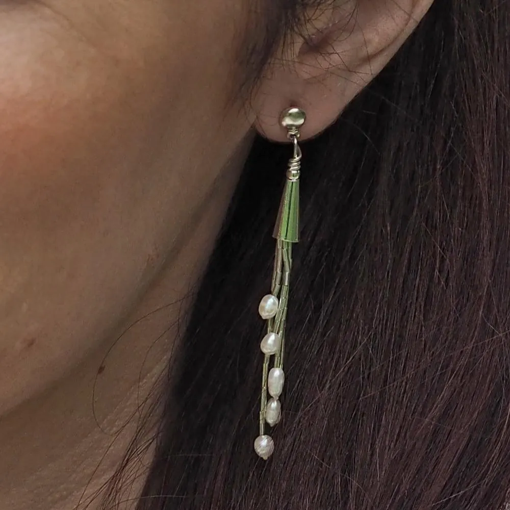 Evelyn White Pearl Earrings