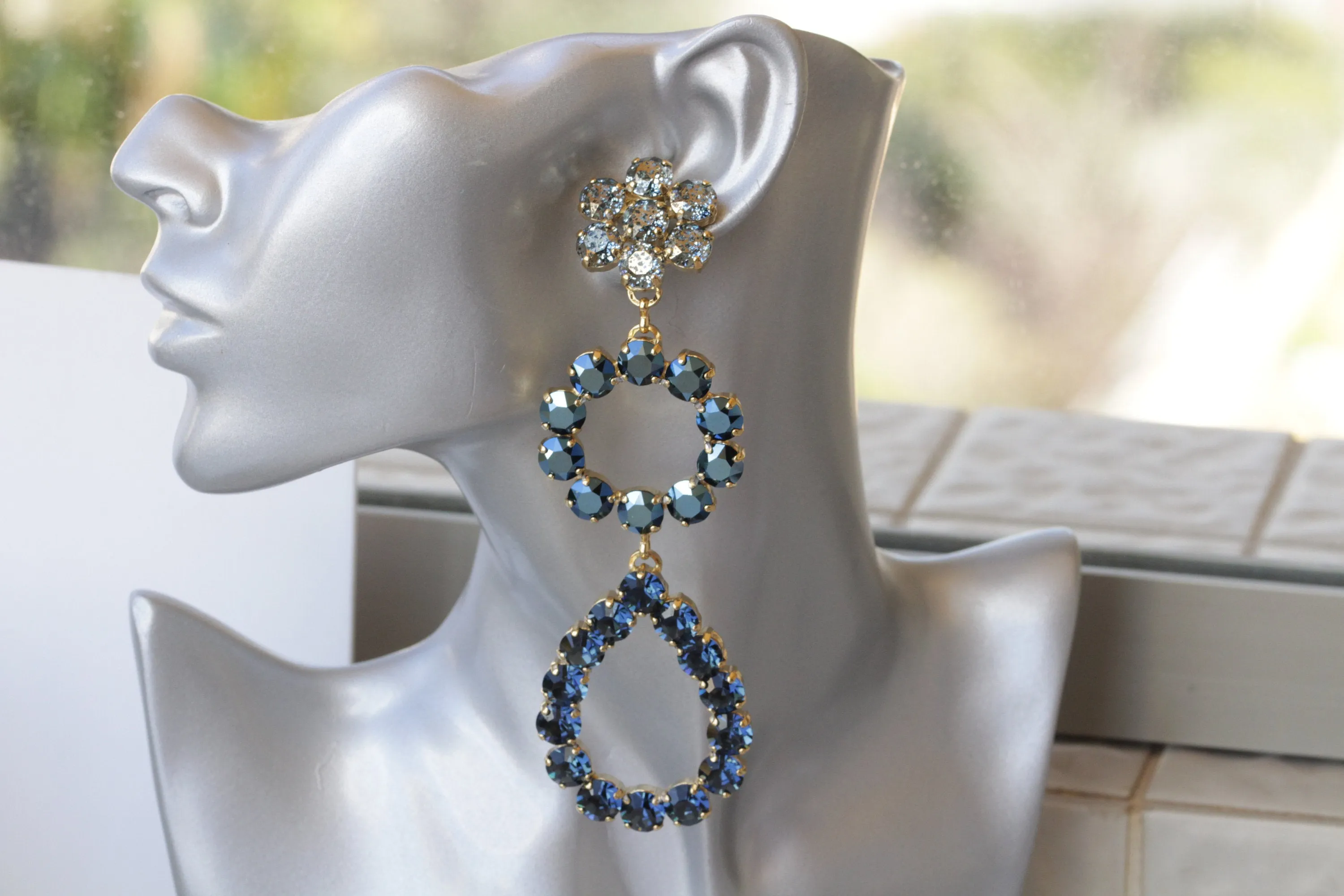 EXTRA LONG BLUE Earrings