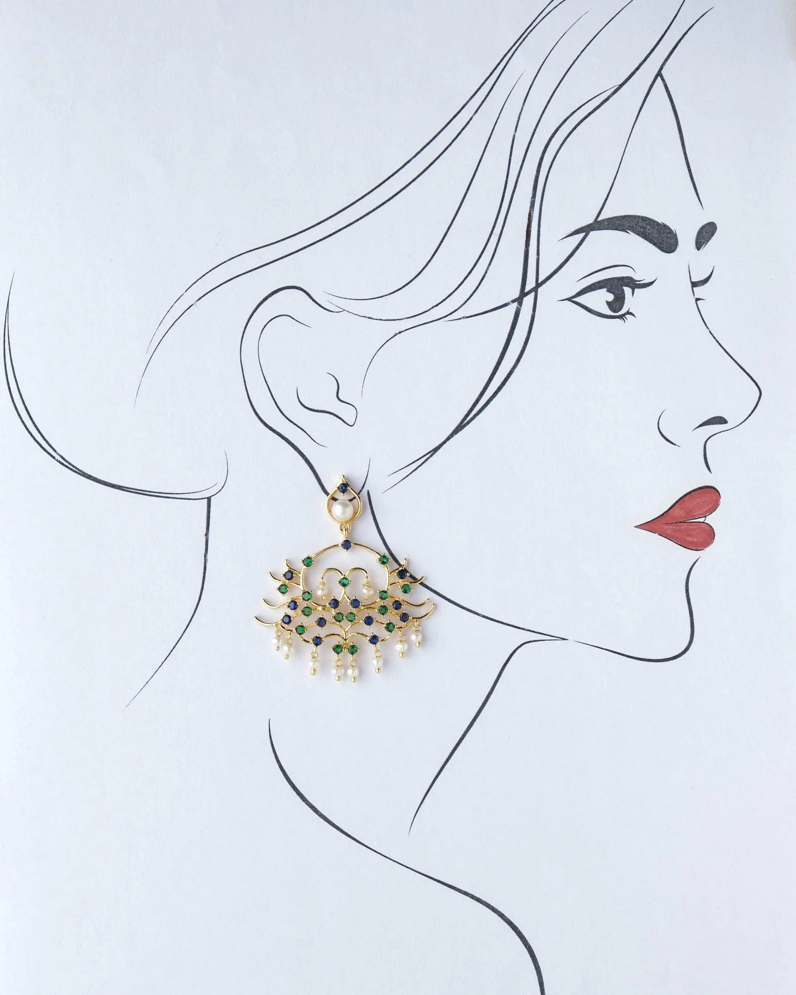 Faiza Hanging Pearl Jhumka