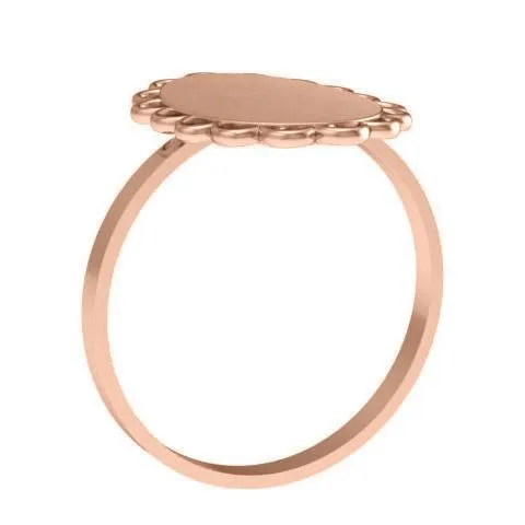 Fancy Oval Signet Ring for Women - 12mm x 9mm