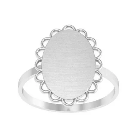 Fancy Oval Signet Ring for Women - 12mm x 9mm