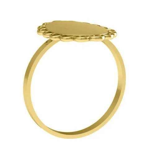 Fancy Oval Signet Ring for Women - 12mm x 9mm
