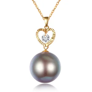 G18k Diamond Heart Edison Pearl Necklace