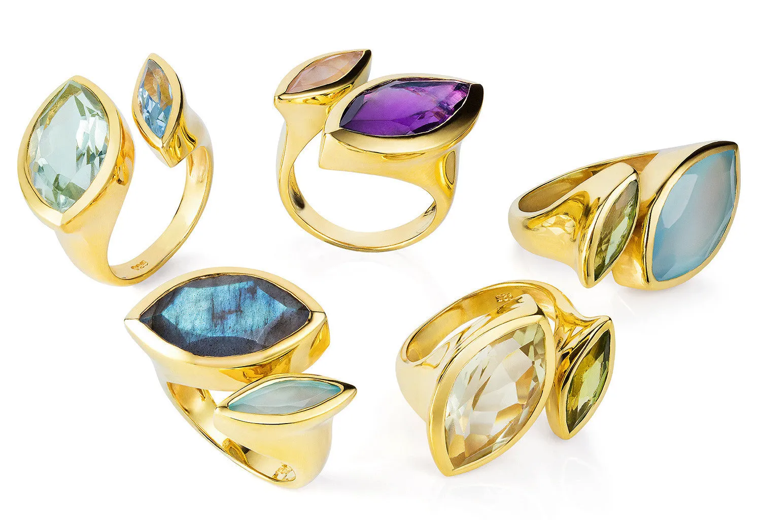 Gold Ring Purple Amethyst Celestine