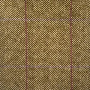 Golden Brown Herringbone With Lilac And Magenta Check Country Tweed Jacketing