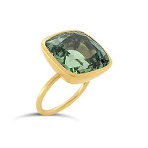 Greenish Burma Sapphire Ring