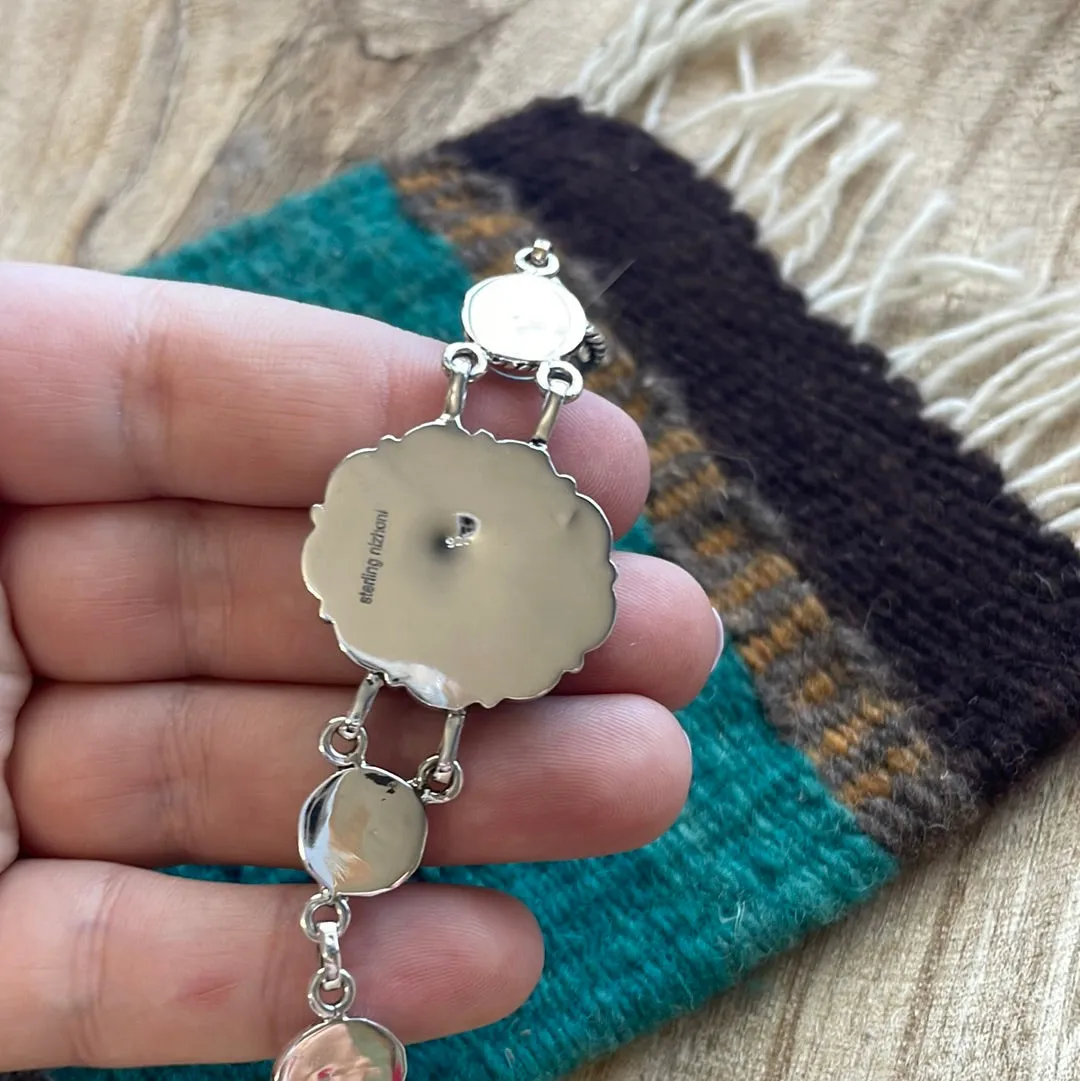 Handmade Onyx & Aqua Calcedony Chain Bracelet