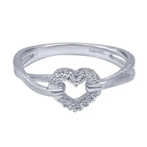 Heart Shaped Diamond Pave Fashion Ring