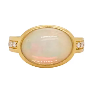 Horizontal Opal Satin Ring