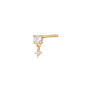 IDA | Rose Cut Double White Sapphire Stud Earring
