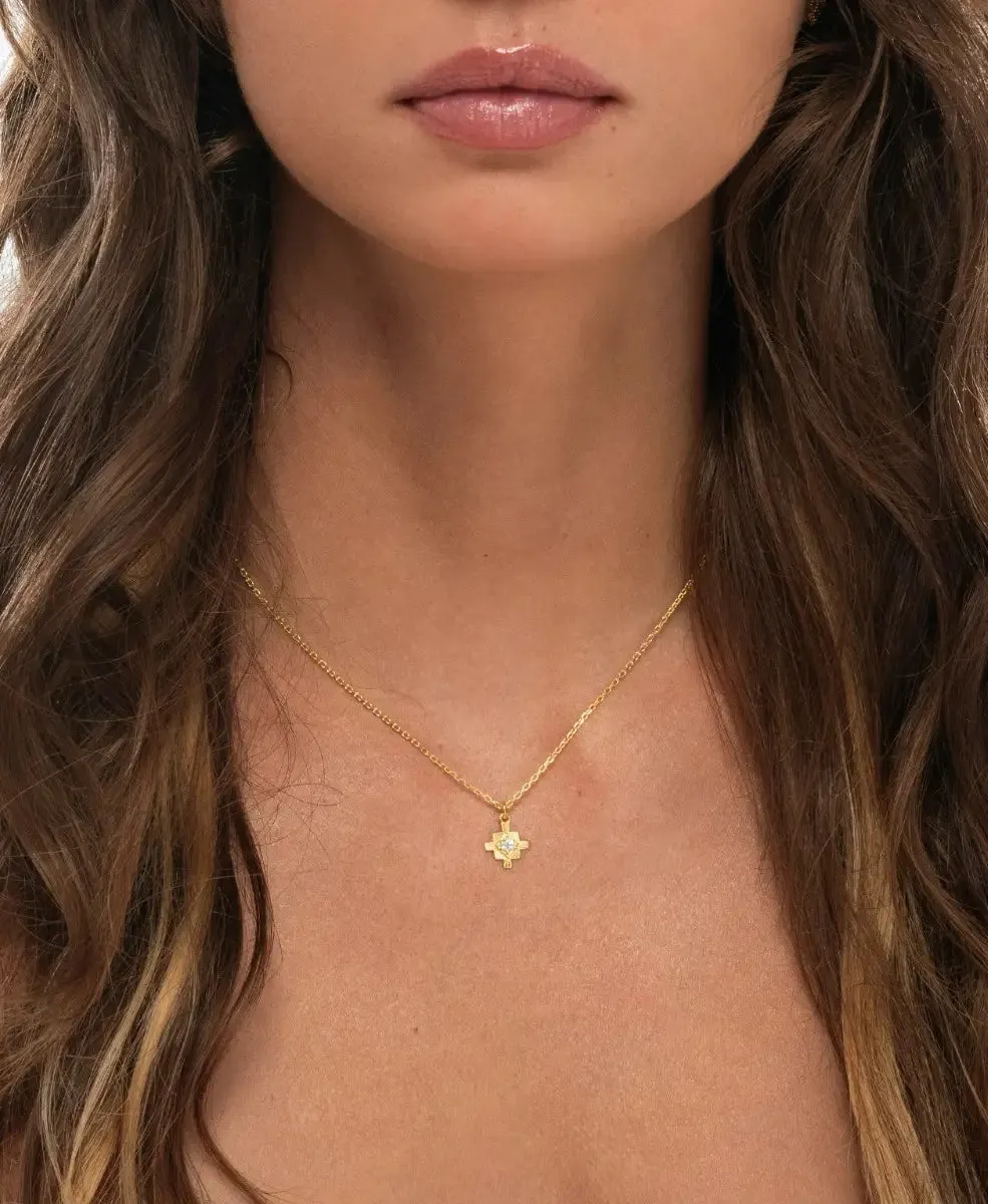 Inka Necklace | 22k Gold Plate | White Zircon