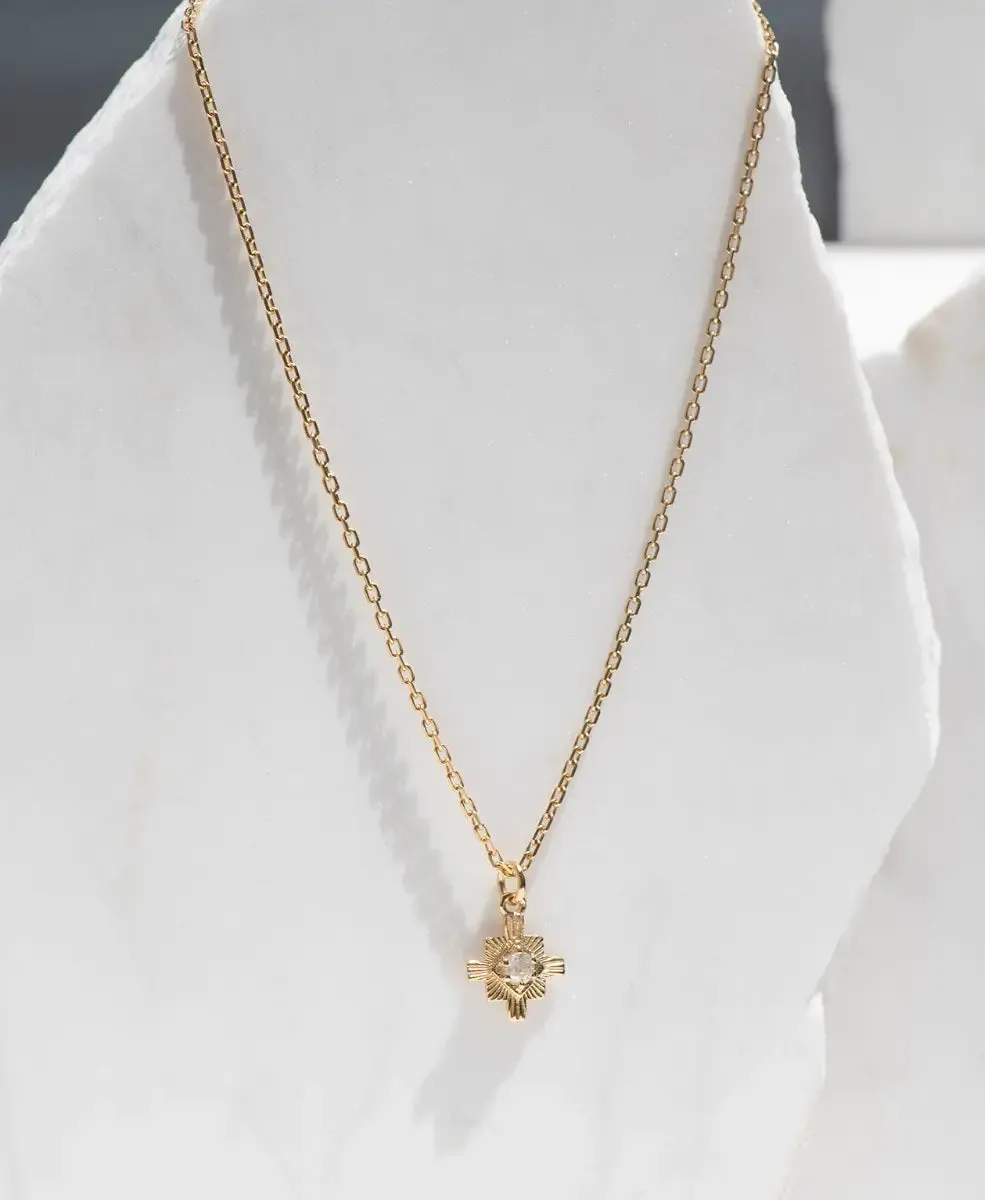 Inka Necklace | 22k Gold Plate | White Zircon