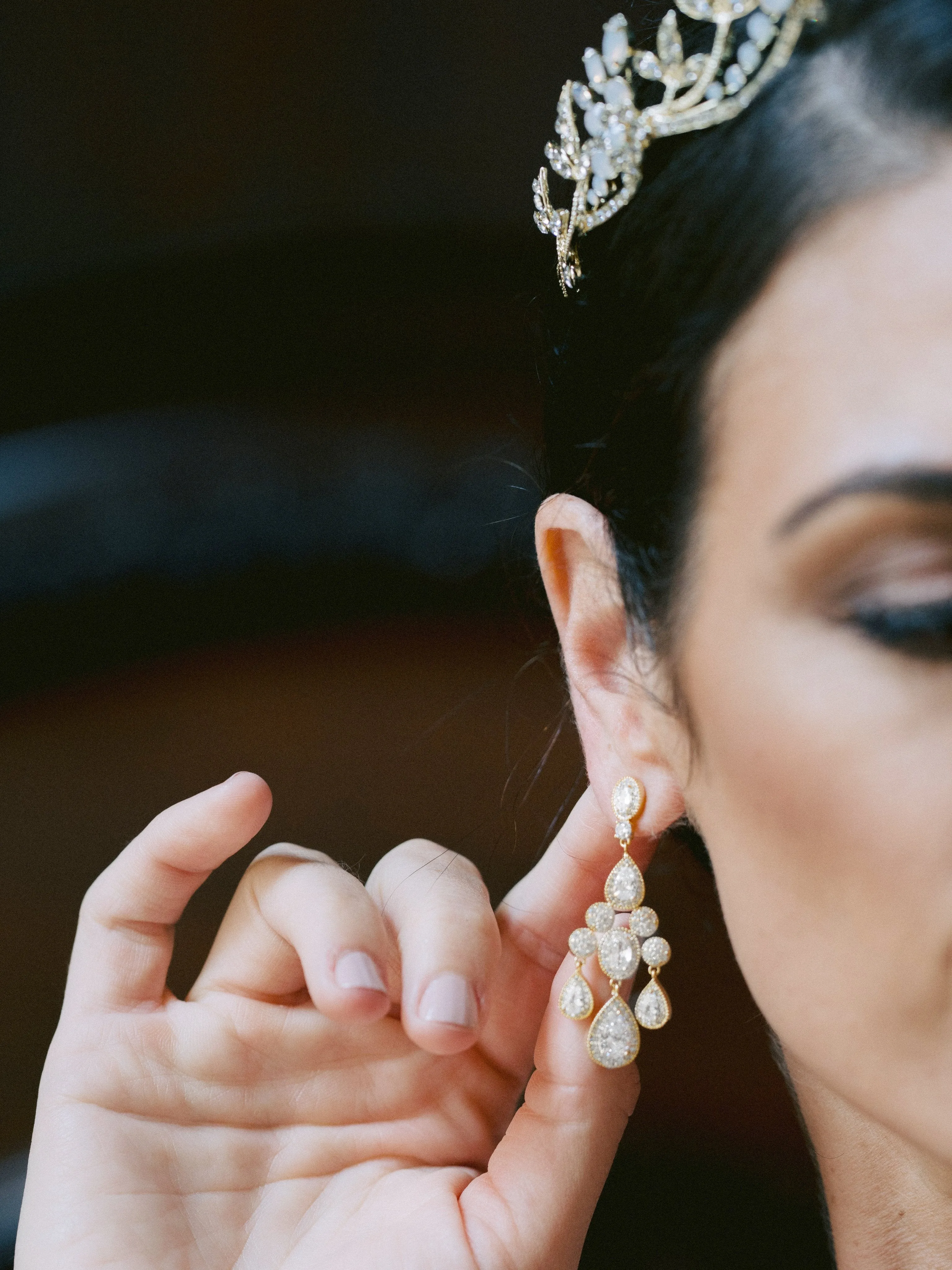 ISABELLA Gold Bridal Chandelier Earrings