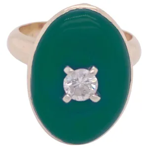 Jade and Diamond Bombe Ring