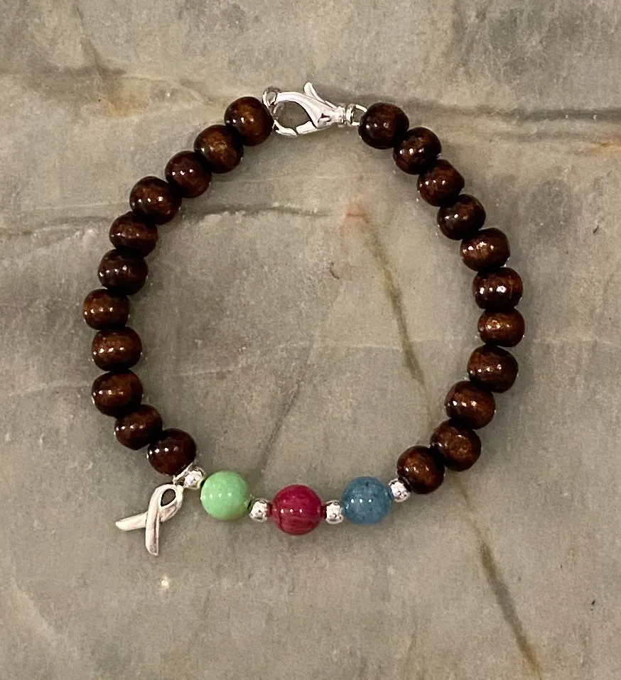 Keep the Faith Metastatic Breast Cancer Bracelet on Wire with Clasp