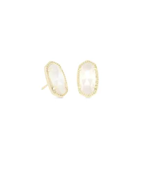 Kendra Scott  Ellie Stud Earrings Gold Ivory Mother Of Pearl