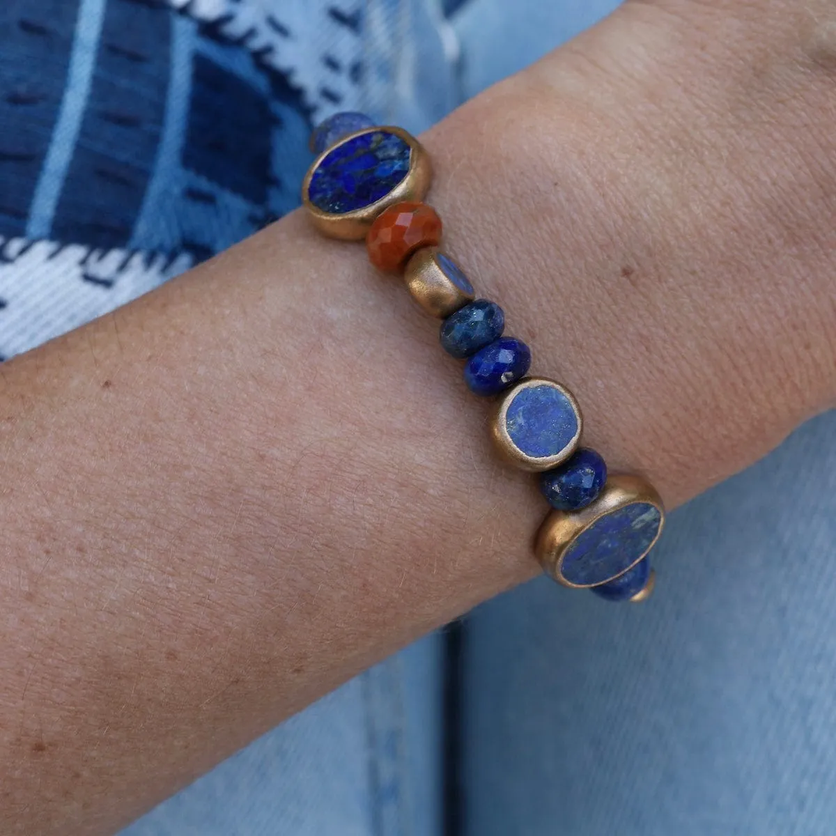 Large Lapis Fairy Pillow Bracelet
