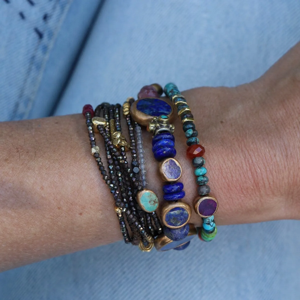 Large Lapis Fairy Pillow Bracelet