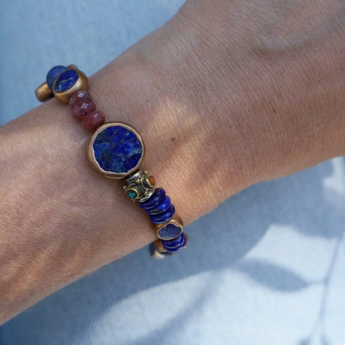Large Lapis Fairy Pillow Bracelet