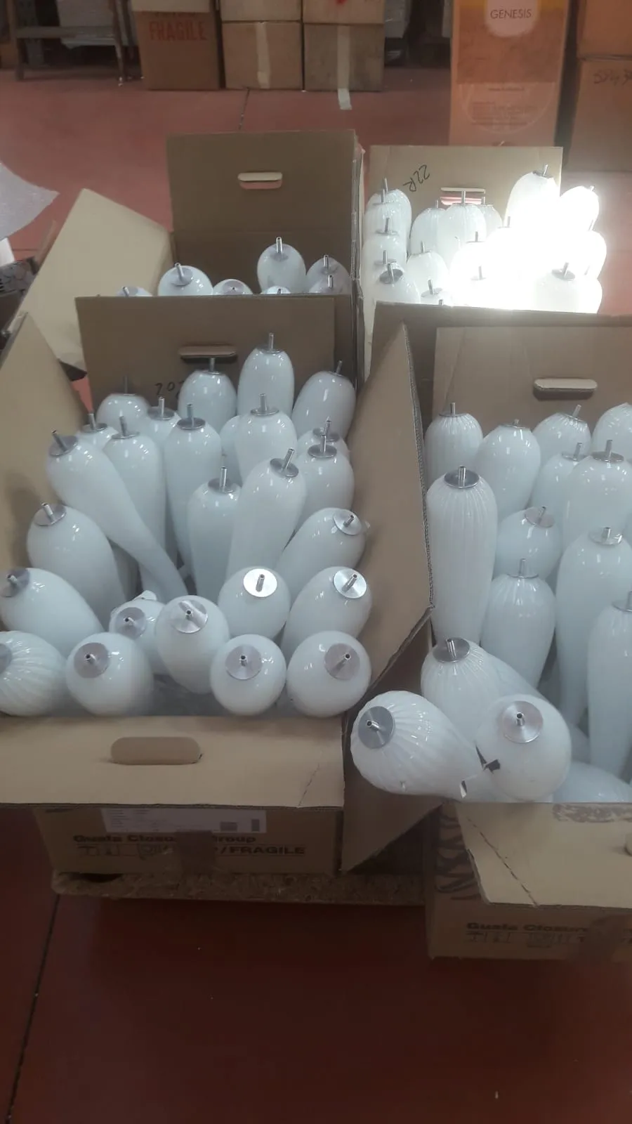 Large White Horn Murano Art Glass Chandelier - 3 Meters Long