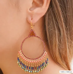 Lg Round Thai Chandelier Earrings
