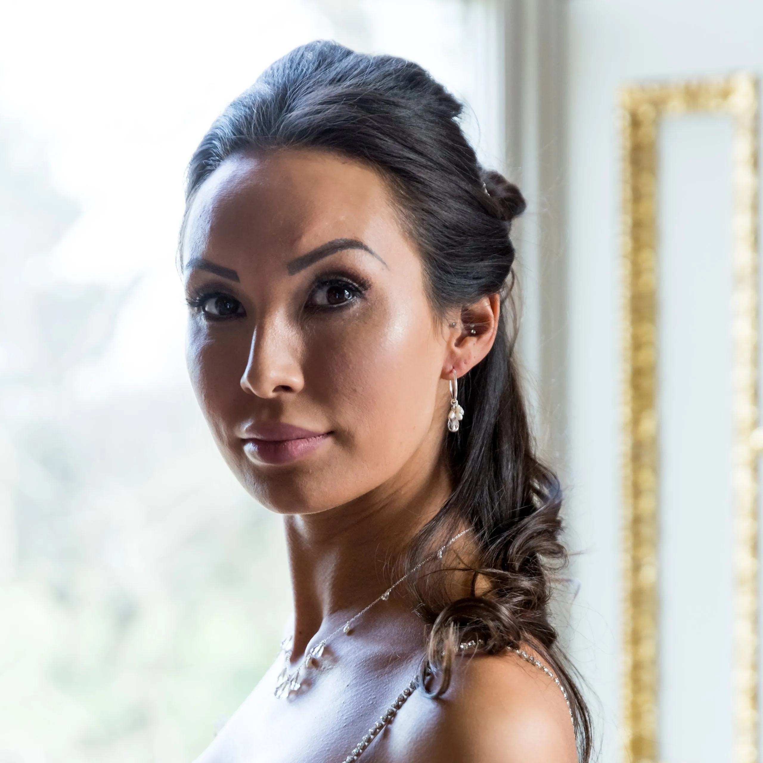 Lili Cluster Bridal Drop Earrings