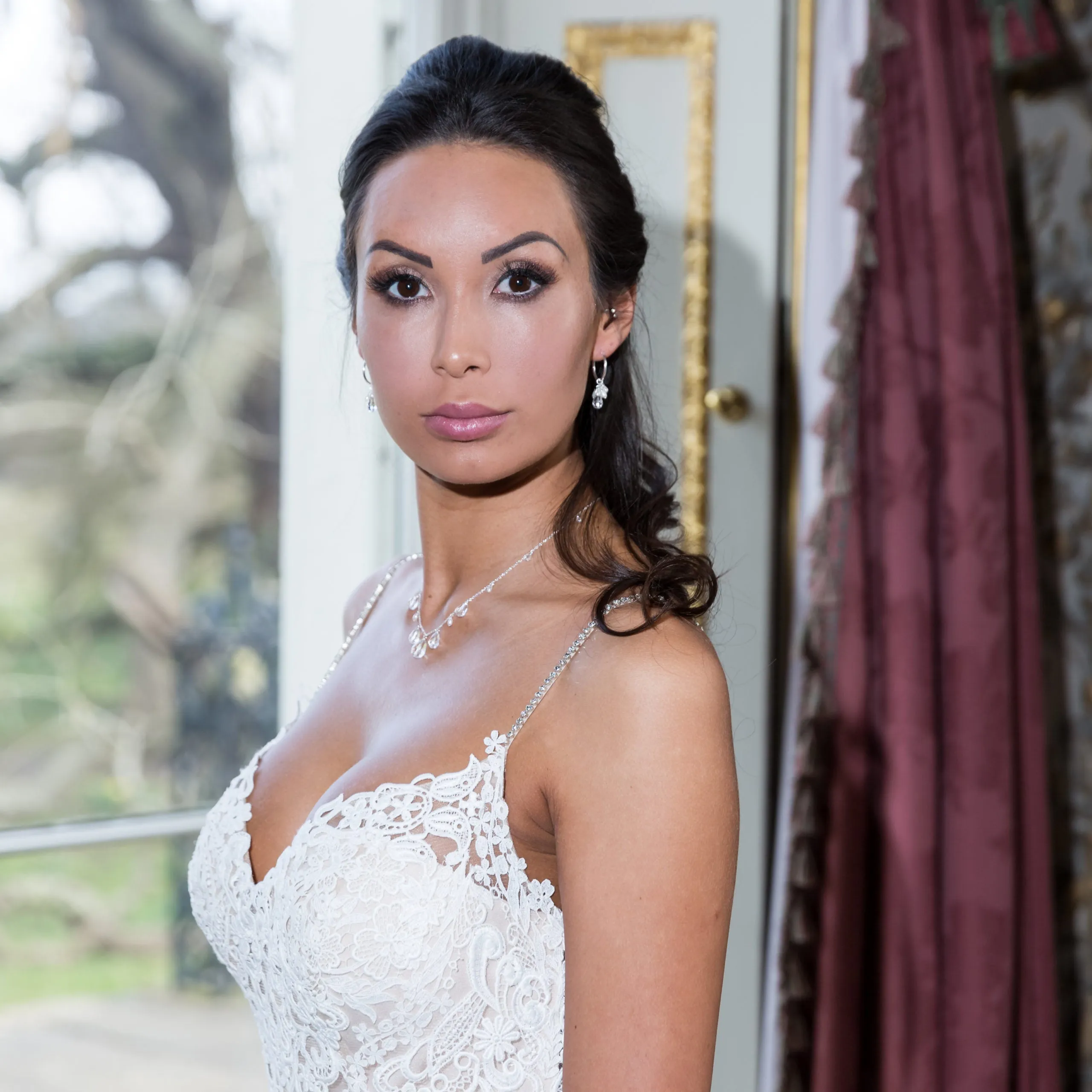 Lili Cluster Bridal Drop Earrings