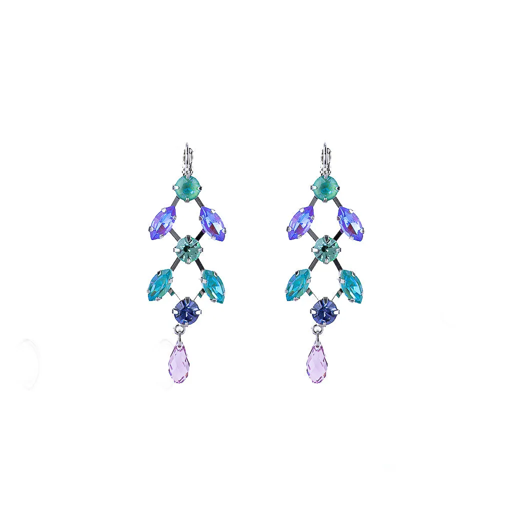Marquise and Round Chandelier Leverback Earrings in "Matcha" *Custom*
