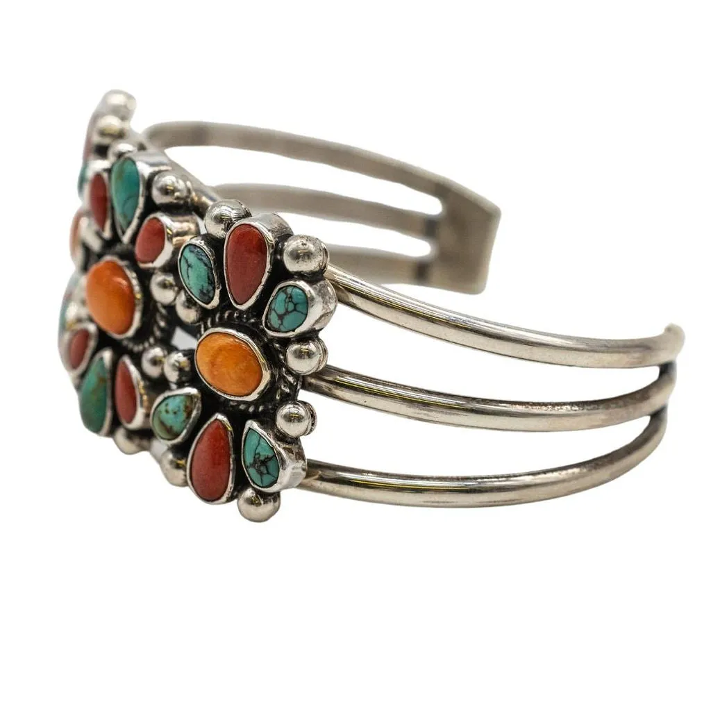 Mediterranean Coral, Spiny Oyster and Tyrone Turquoise Cuff