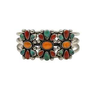 Mediterranean Coral, Spiny Oyster and Tyrone Turquoise Cuff