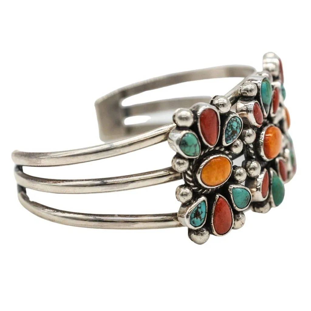 Mediterranean Coral, Spiny Oyster and Tyrone Turquoise Cuff