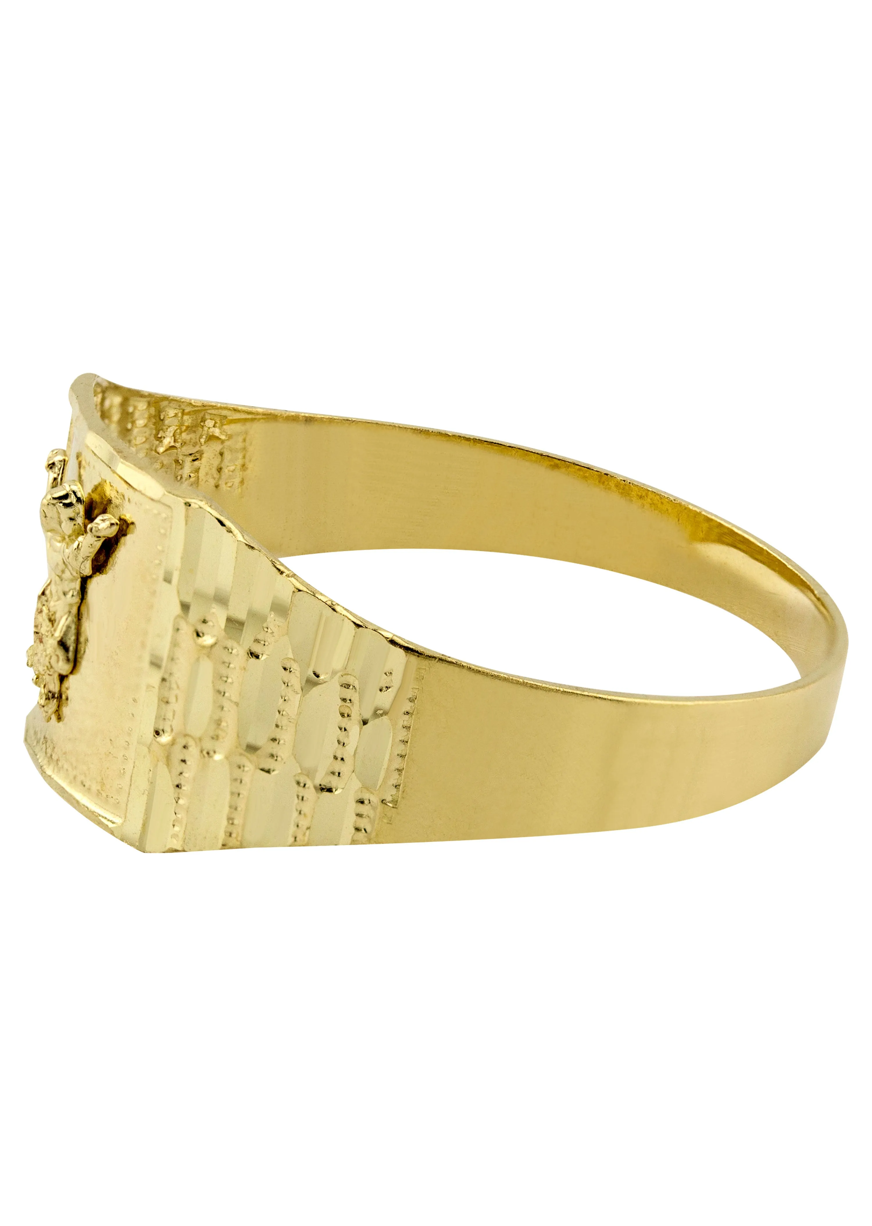 Mens Baby Jesus Signet Ring - 10K Gold | 2 Grams