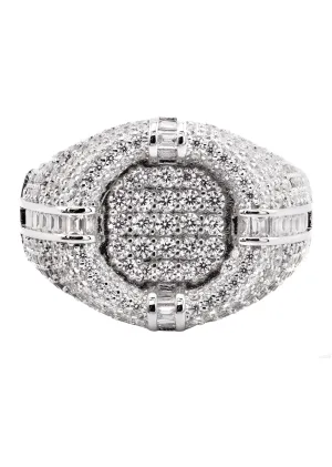 Mens Silver CZ Signet Ring | Appx 8.3 Grams