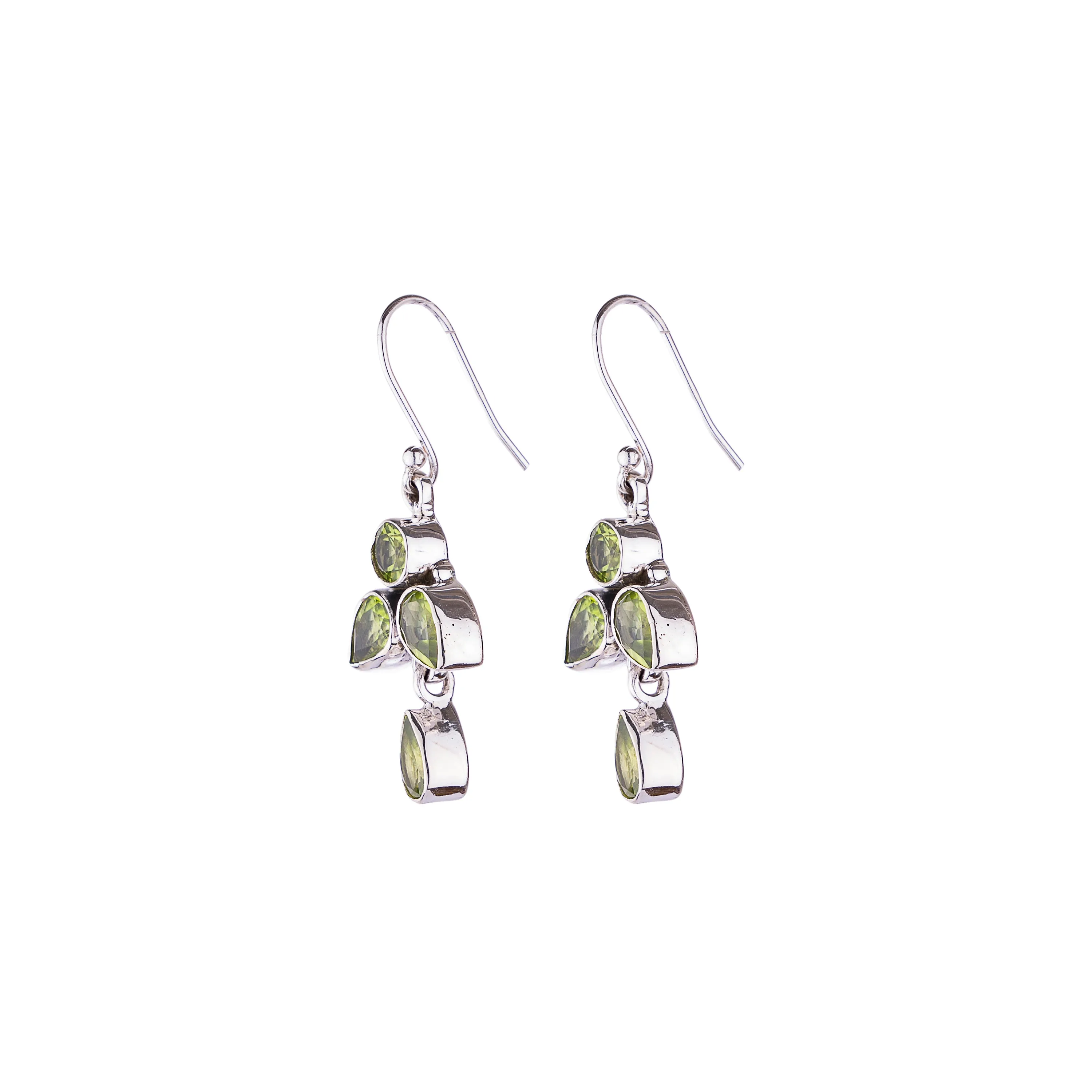 Mona Peridot Earrings, Sterling Silver
